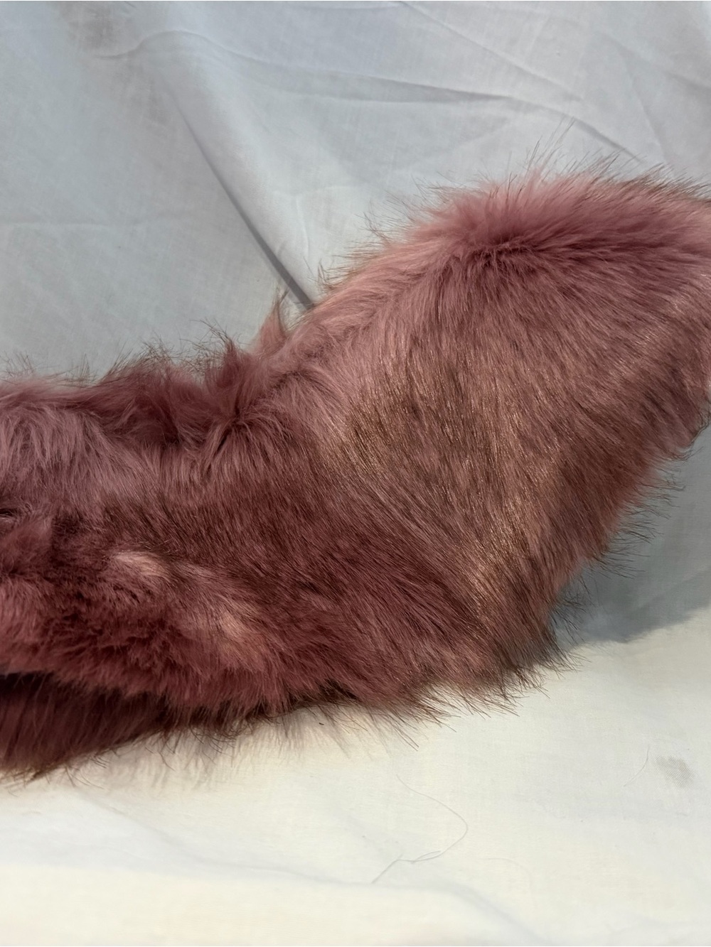 Plush Faux Fur Scarf - Dusty Rose